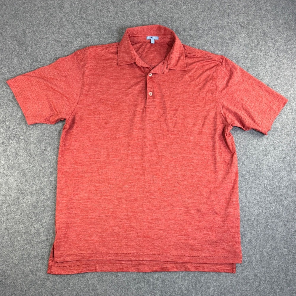 GenTeal Mens XL Heathered Red brrr Performance Polo Shirt Short Sleeve Stretch